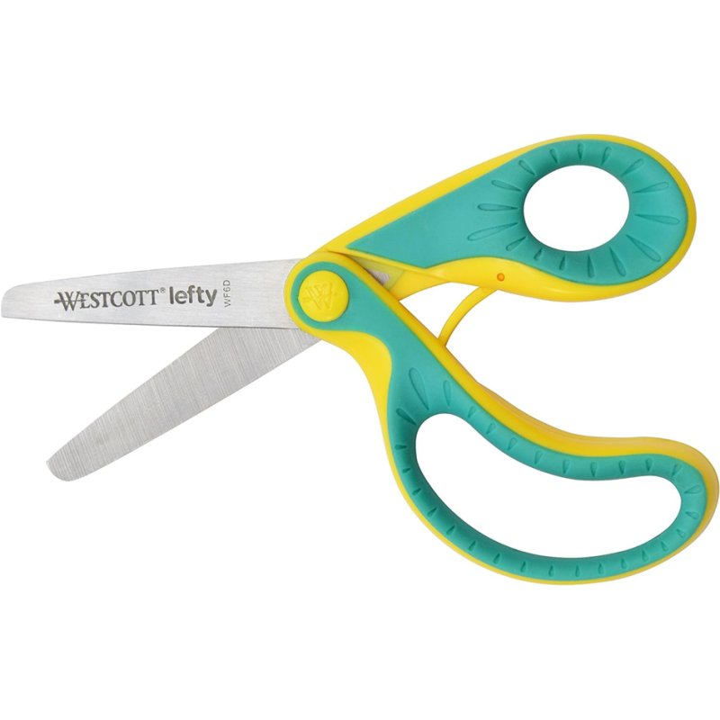 WESTCOTT kinderrichtschaar, linkshandig, ergonomisch softgrip, groen/geel